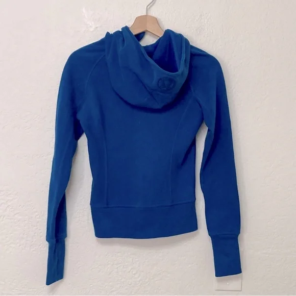 Lululemon Blue Full-Zip Scuba Jacket Hoodie, Size 2 - Picture 3 of 6